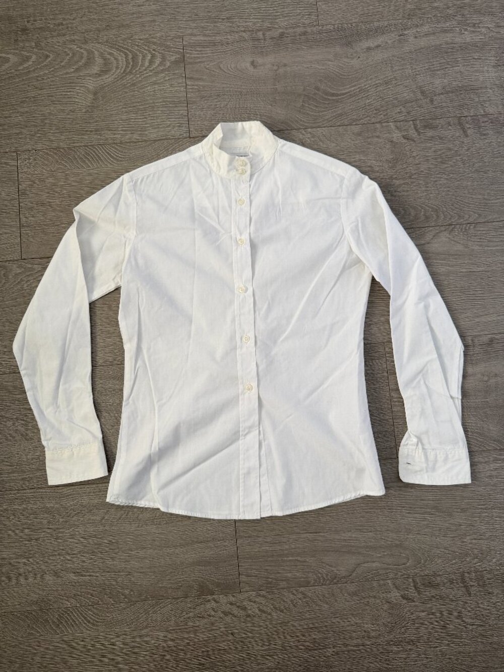 Devon Aire Fine Riding Attire White Equestrian Show Shirt Long Sleeve Women's S